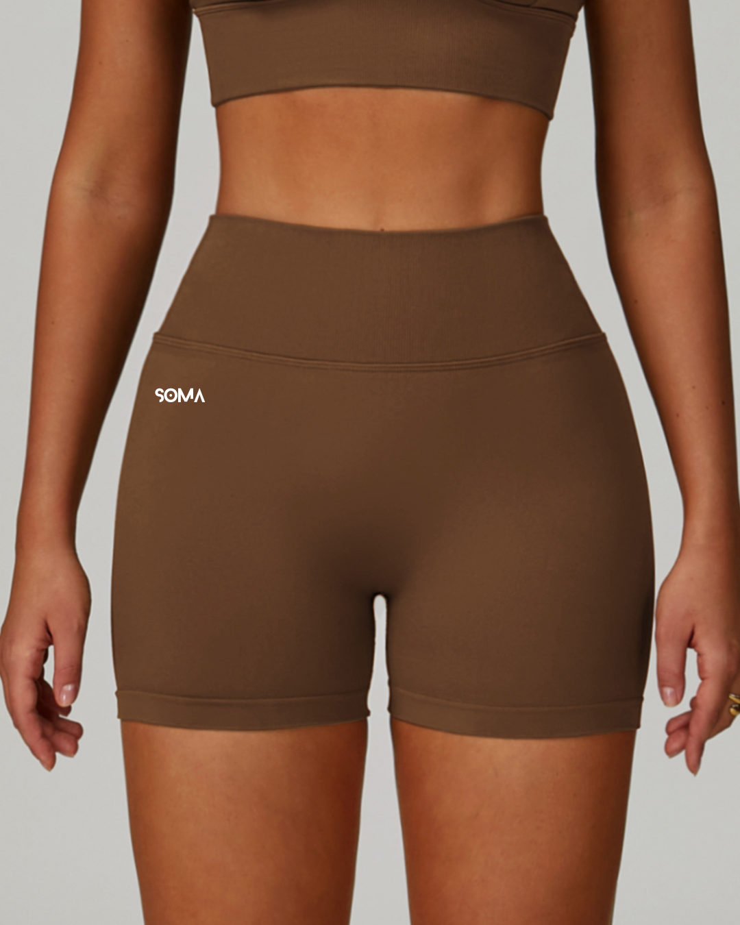 Lush V-Back Shorts - Brown
