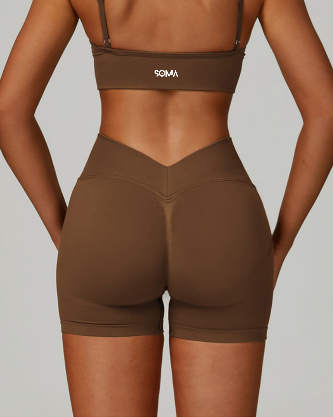 Lush V-Back Shorts - Brown