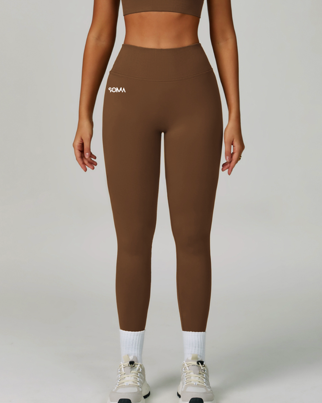 Lush V-Back Leggings - Brown